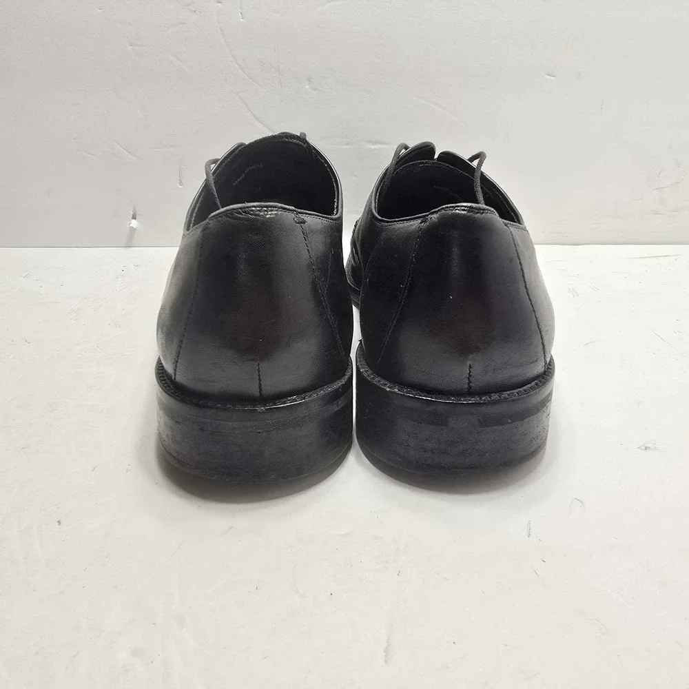 Cole Haan Mens Black Leather Cap Toe Derby Dress Shoes Lace Up Professional